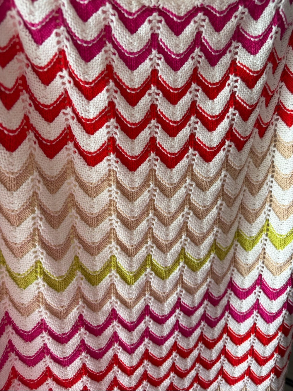 Rachel Zoe Crochet Cotton Zigzag Lined Maxi Dress Resort Vacation Boho Sz L - Picture 3 of 8
